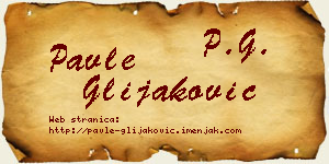 Pavle Glijaković vizit kartica